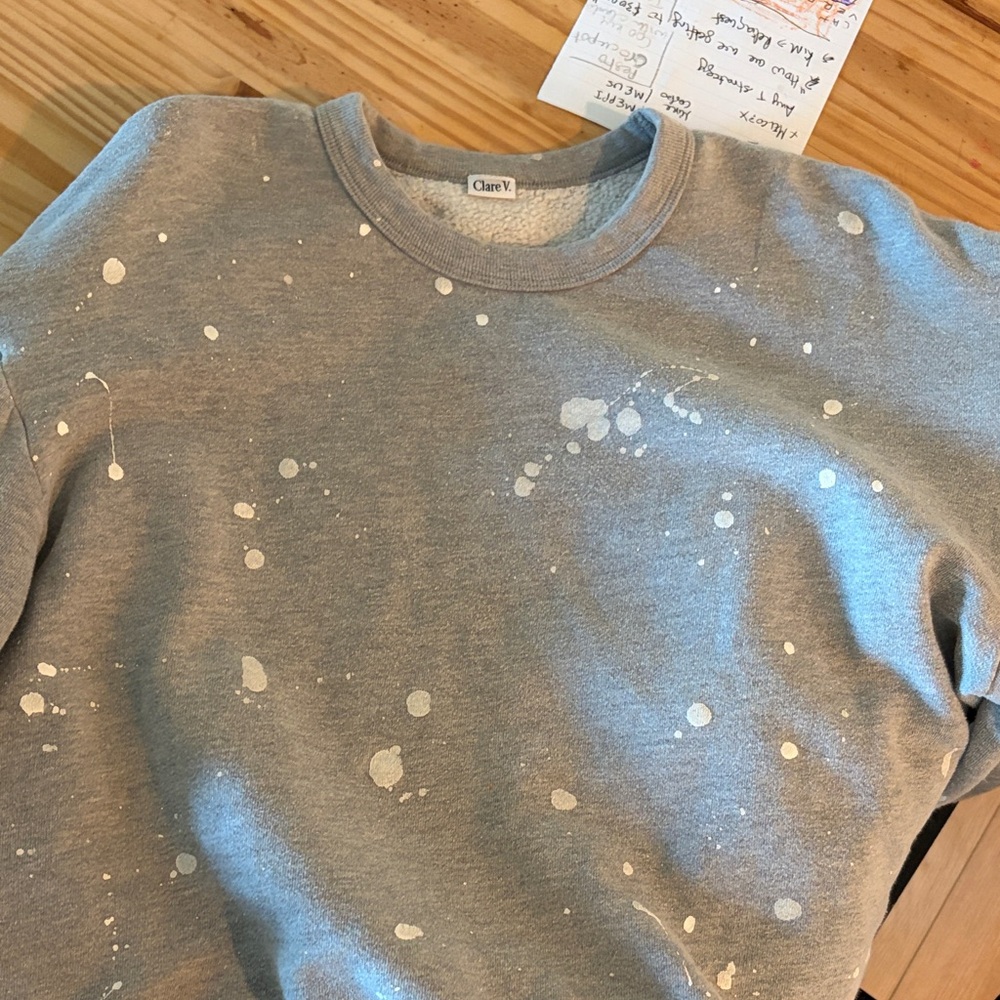 ClareV. Gray Splatter Sweatshirt